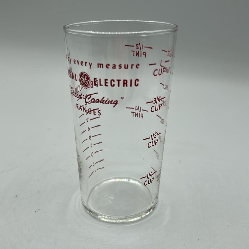 VTG General Electric Federal Glass Measuring Cup Tumbler Speed Cooking Ranges
